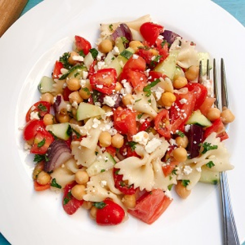 Mediterranian Pasta salad(Round Slice tomato, Cucumber,capsicum,onion,pasta)-Biryani Queen