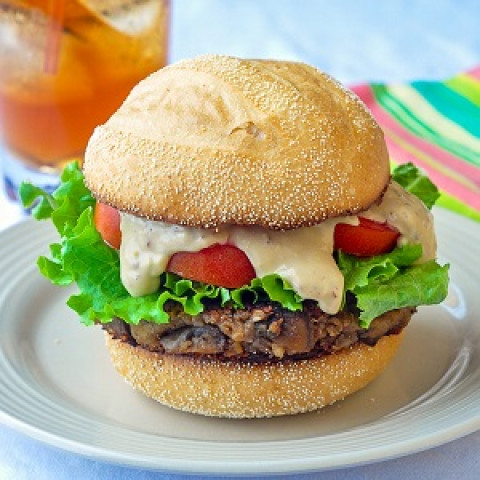 Veg Mushroom Burger-Biryani Queen