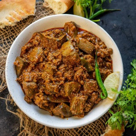 Harimirch Keema kaleji-Dawat-e-Mughlai