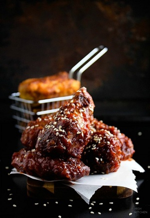 KORE FRIED CHICKEN (Sweet and spicy,also called the "candy chicken" Our hot fav!)-Kore Coffee House