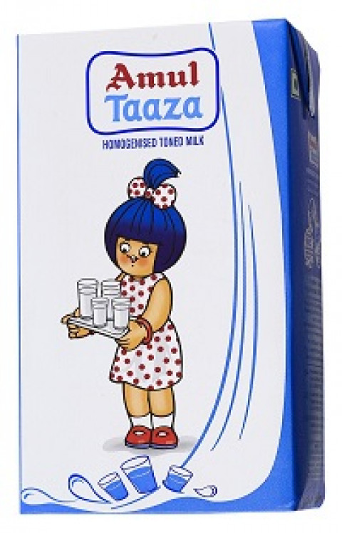 Amul Taaza Homogenised Toned Milk, 1 L