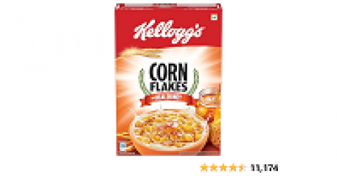 Kellogg's Cornflakes Real Honey 300g | High in Iron, Vitamin B1, B2, B3, B6 & C | Naturally Cholesterol Free | Corn Flakes, Breakfast Cereal