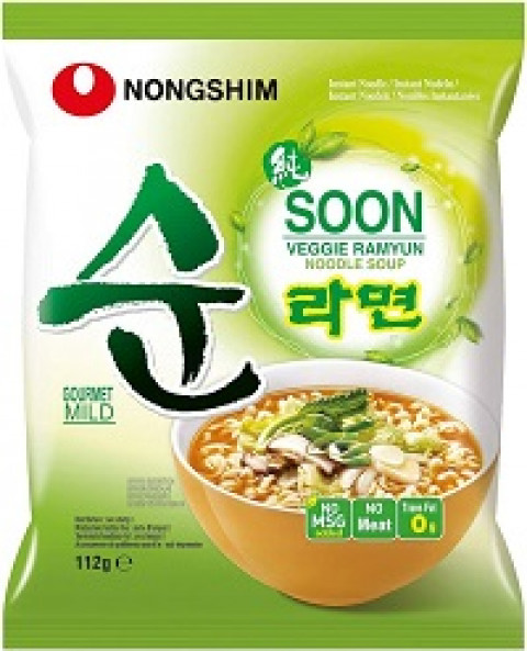 Nongshim Soon Veggie Ramyun Noodle Soup, Instant Noodle, / 112 g