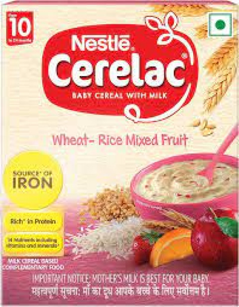 Nestle Cerelac Baby Cereal with Milk , Wheat - Rice Mixed Fruit , From 10 to 24 Months , Stage 3, Source of Iron & Protein , 300g