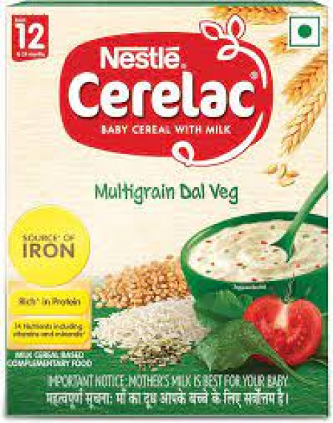 Nestle Cerelac Baby Cereal with Milk , Multigrain Dal Veg , From 12 to 24 Months , Stage 4, Source of Iron & Protein , 300g