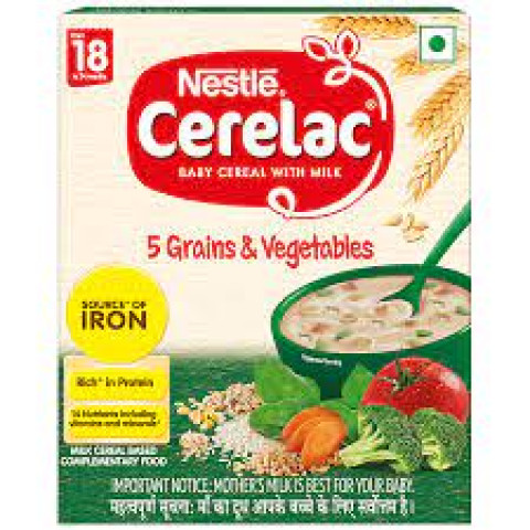 Nestle Cerelac Baby Cereal With Milk, 5 Grains & Vegetables- From 18 To 24 Months, 300 g