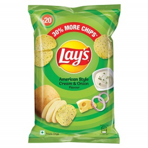 Lays-American Style Potato Chips - Cream & Onion, 52g